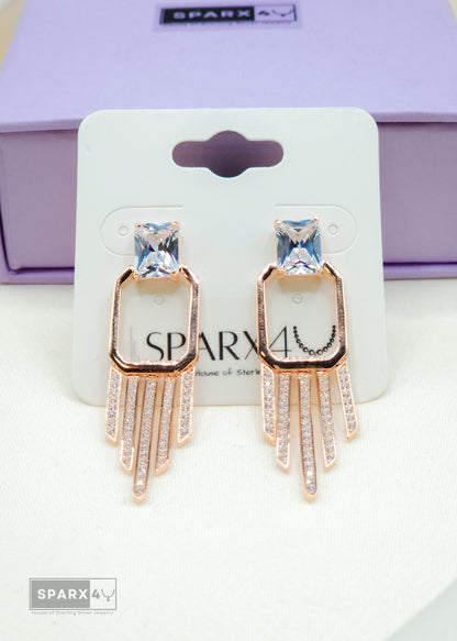 CRYSTAL DRAPE DANGLE EARRINGS
