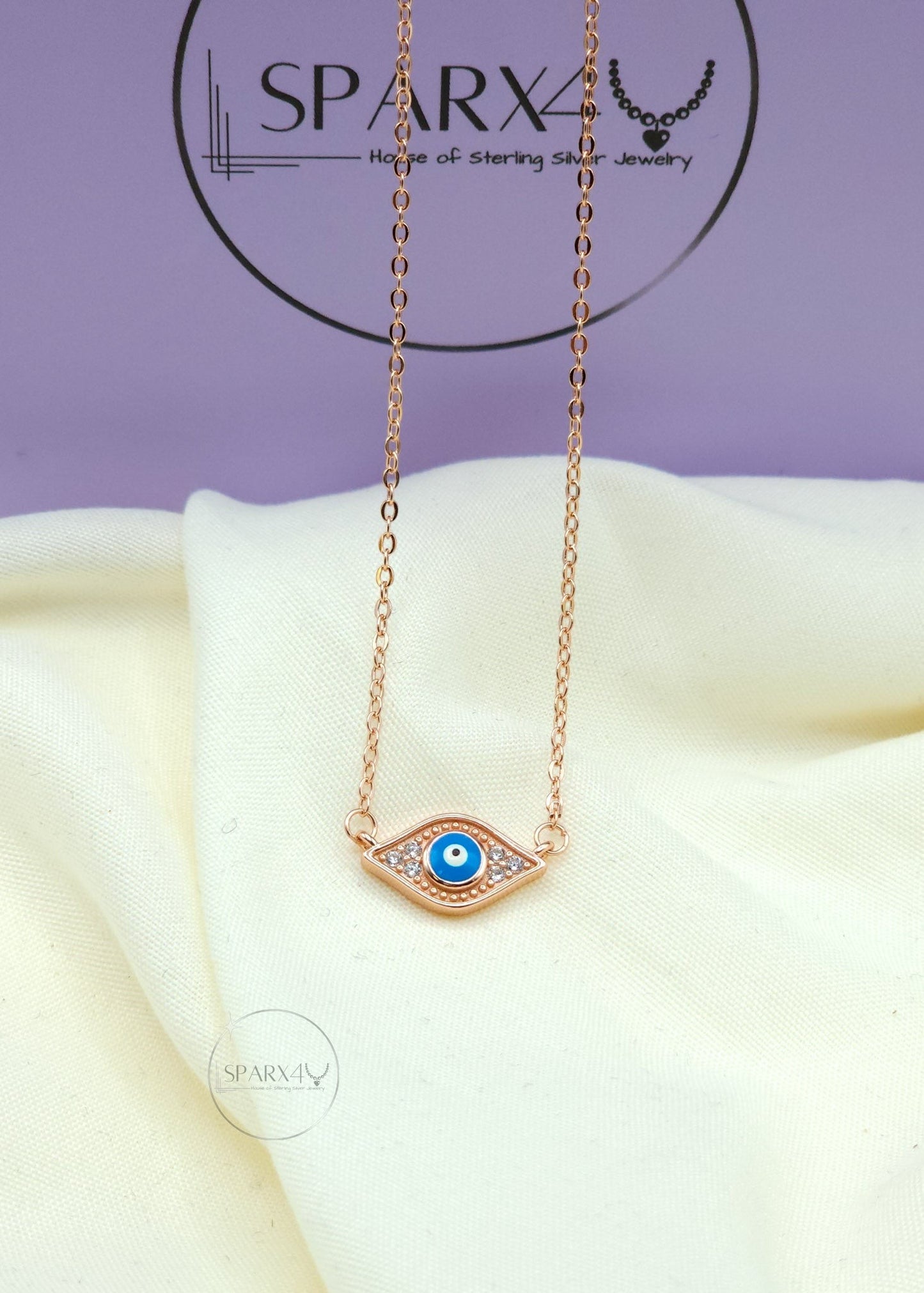 ROSE EVIL EYE NECKLACE