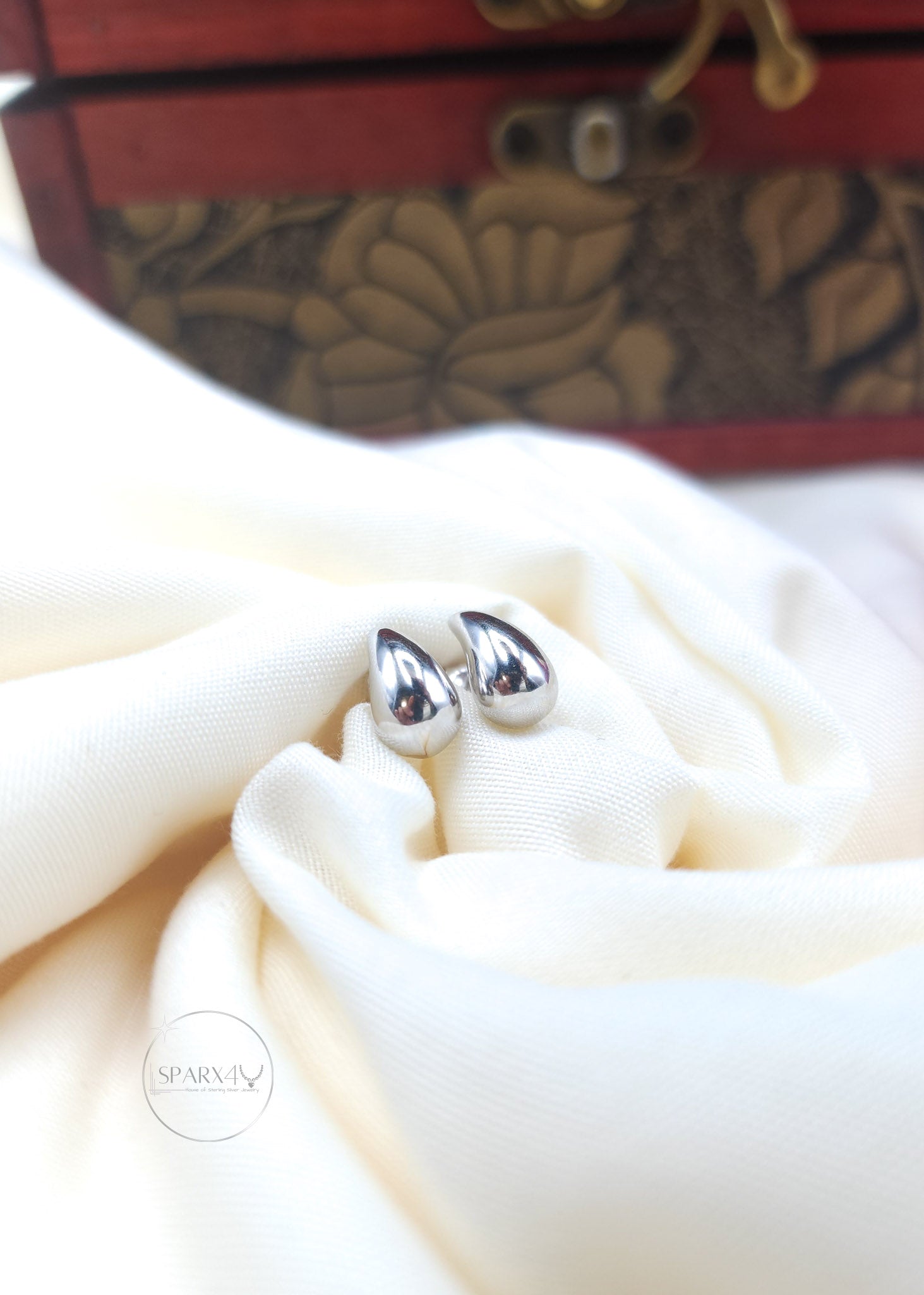 Halo Heart Stud Earrings Sterling Silver