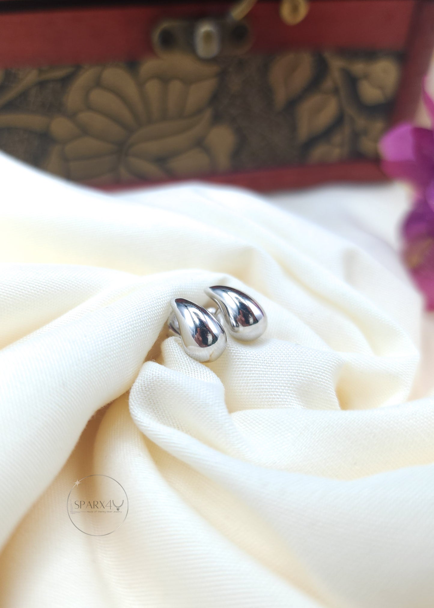 CZ Halo Heart Stud Earrings