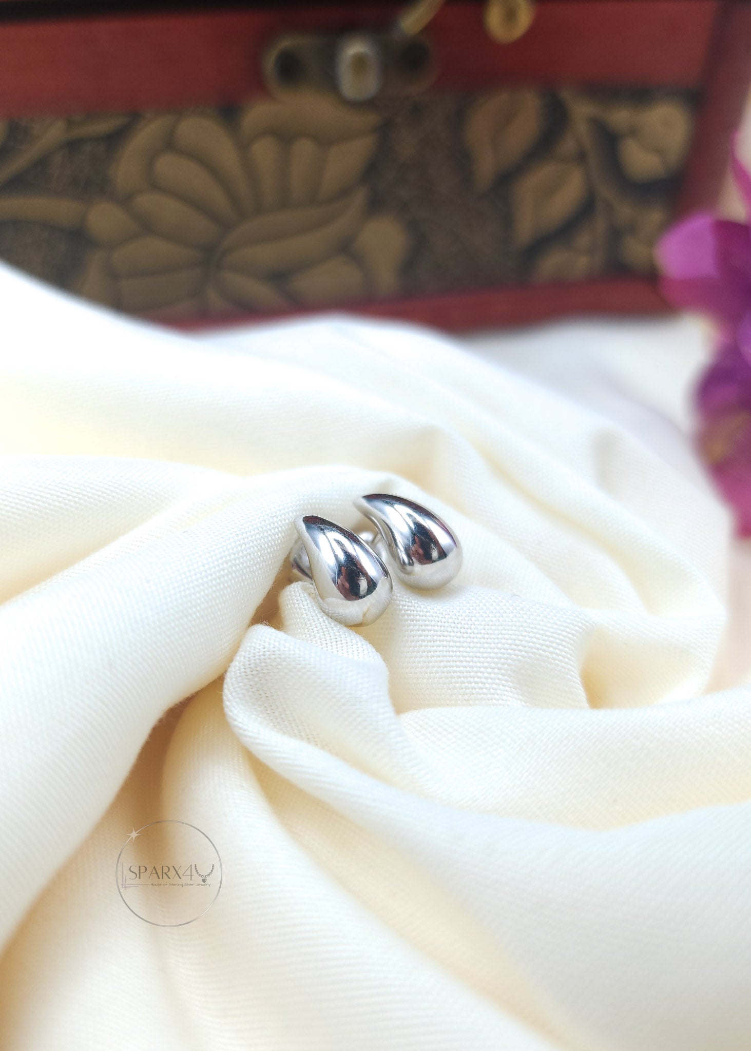 CZ Halo Heart Stud Earrings
