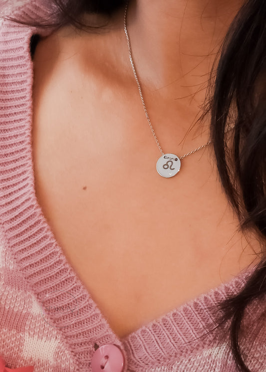 HEART ENGRAVED DISC INITIALS NECKLACE