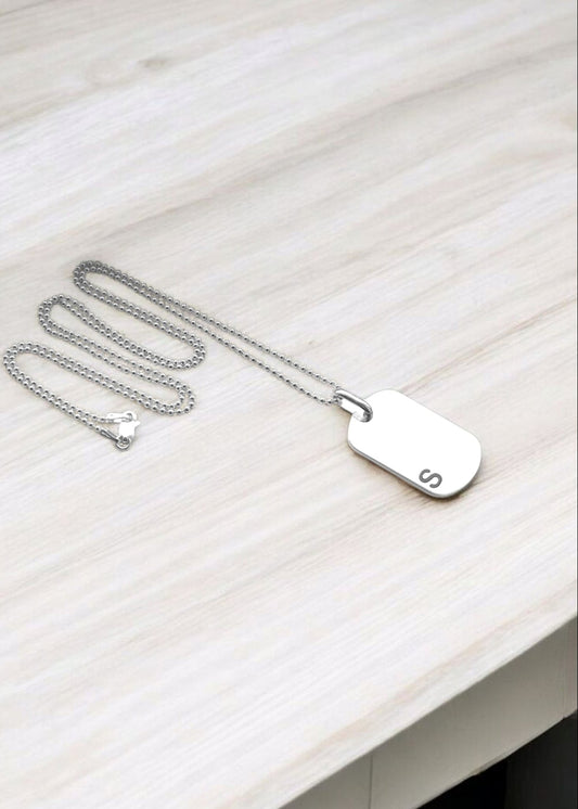 DOG TAG INITIALS NECKLACE