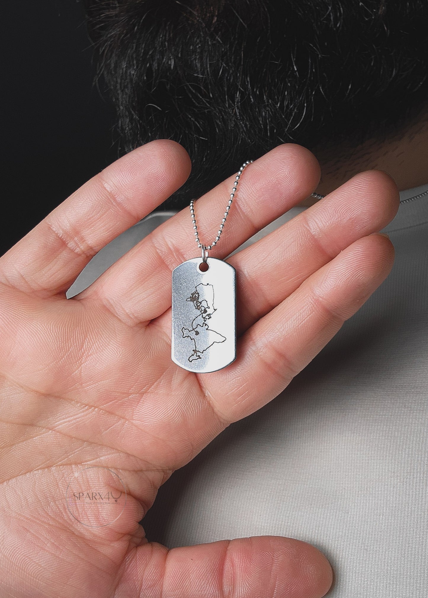 TWO HOMES ENGRAVABLE NECKLACE