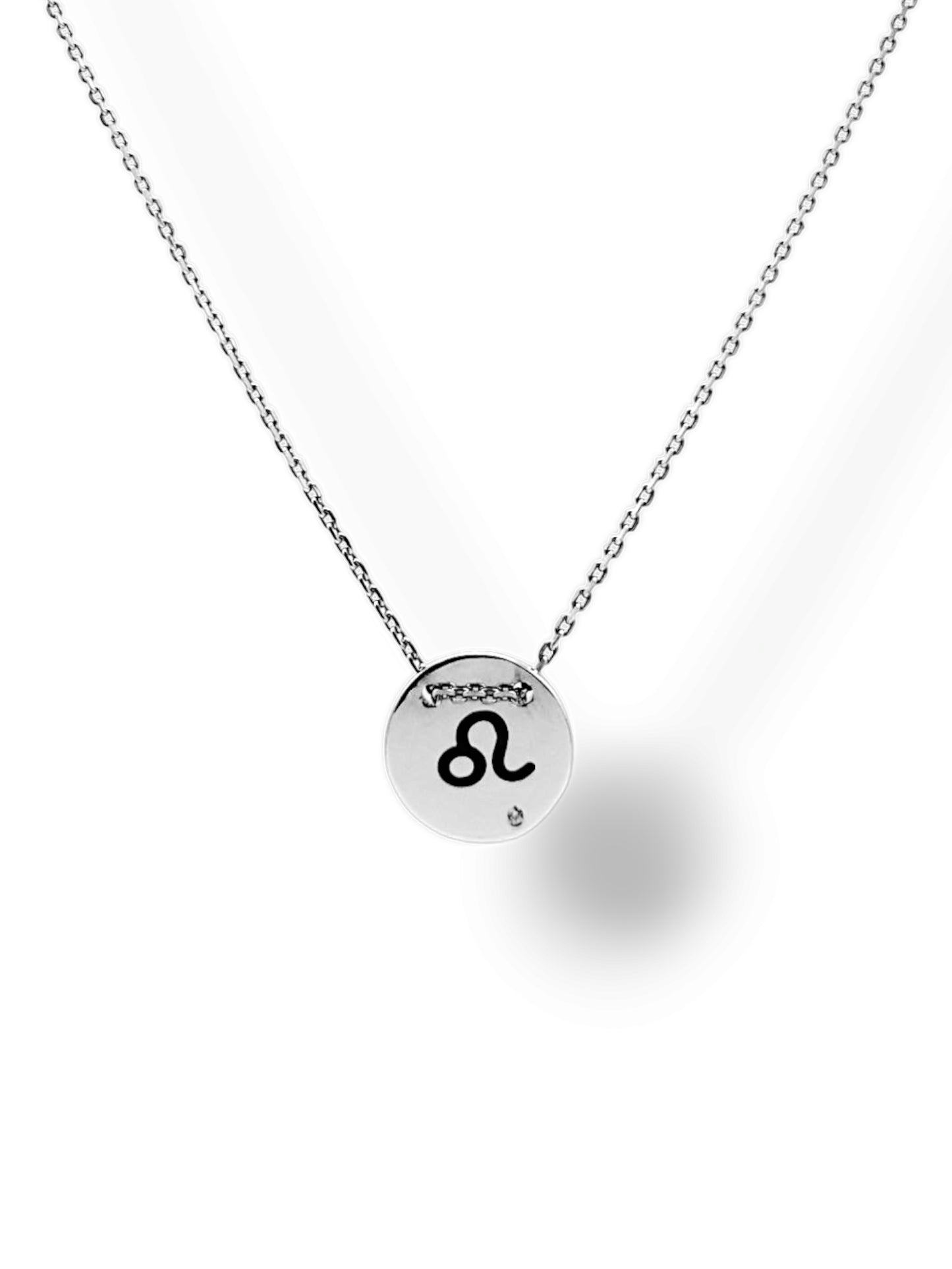LEO DIAMOND DISC NECKLACE