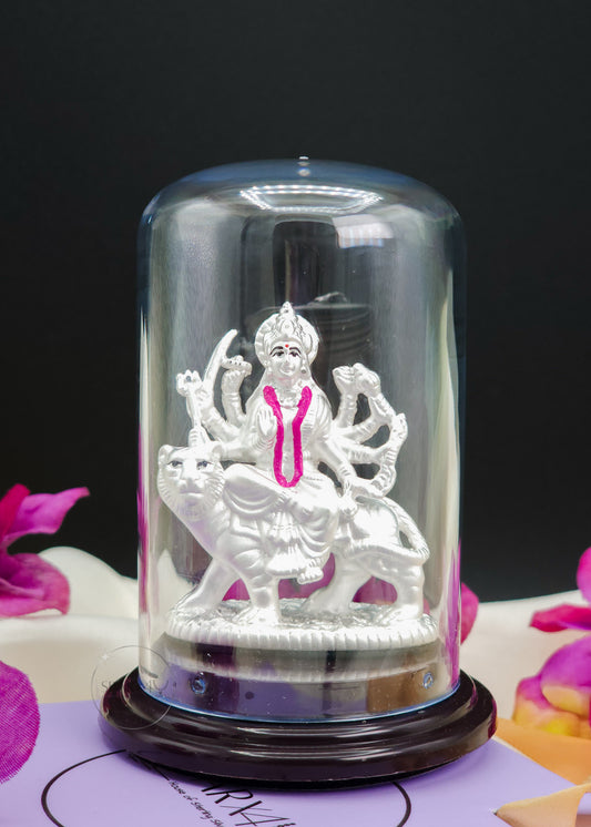 Ambe Mata Idol in a glass dome