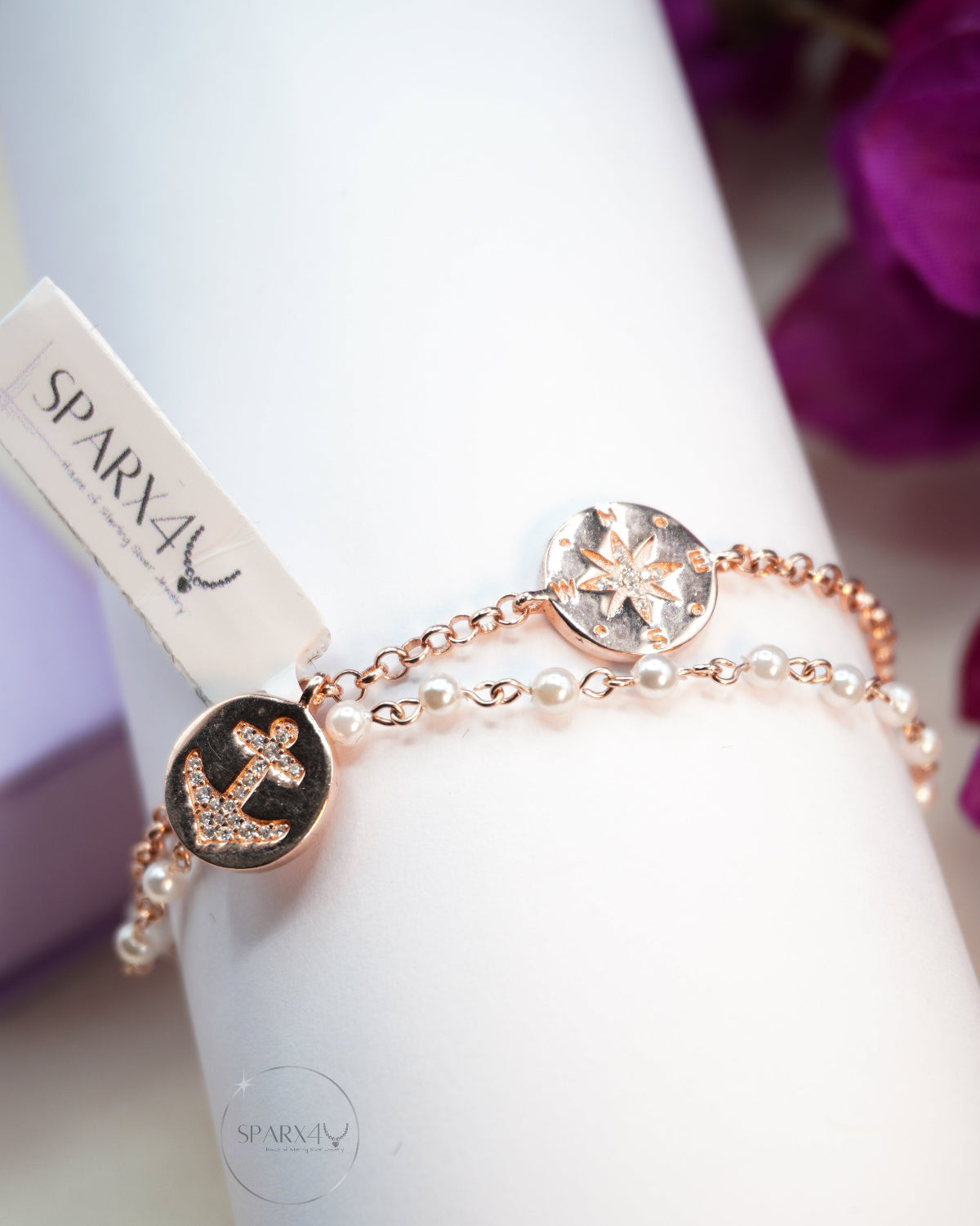 CELESTIAL ANCHOR PEARL BRACELET