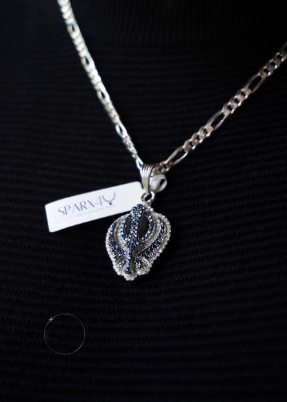 Sterling Silver CZ Khanda Pendant