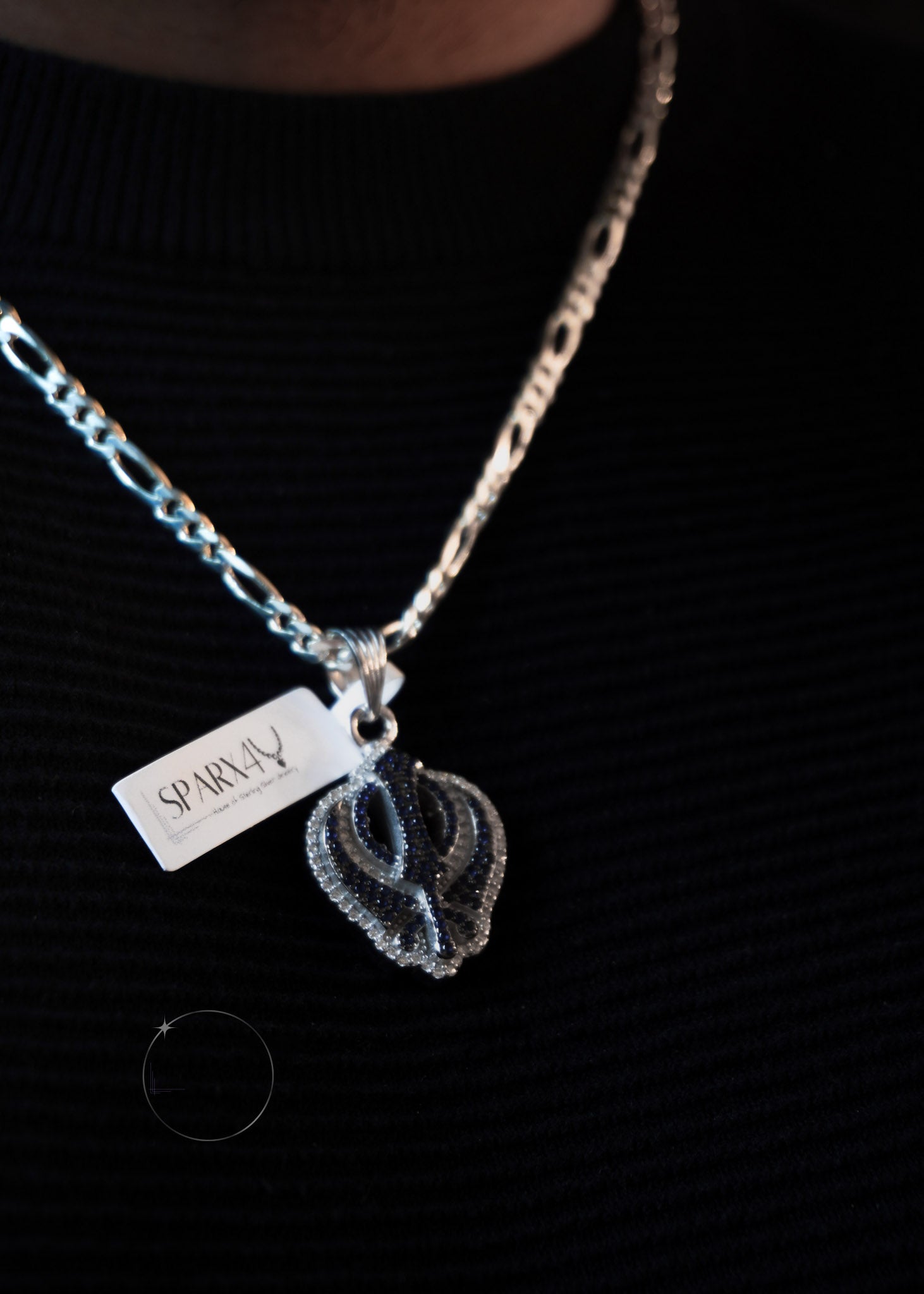 CZ encrusted KHANDA symbol