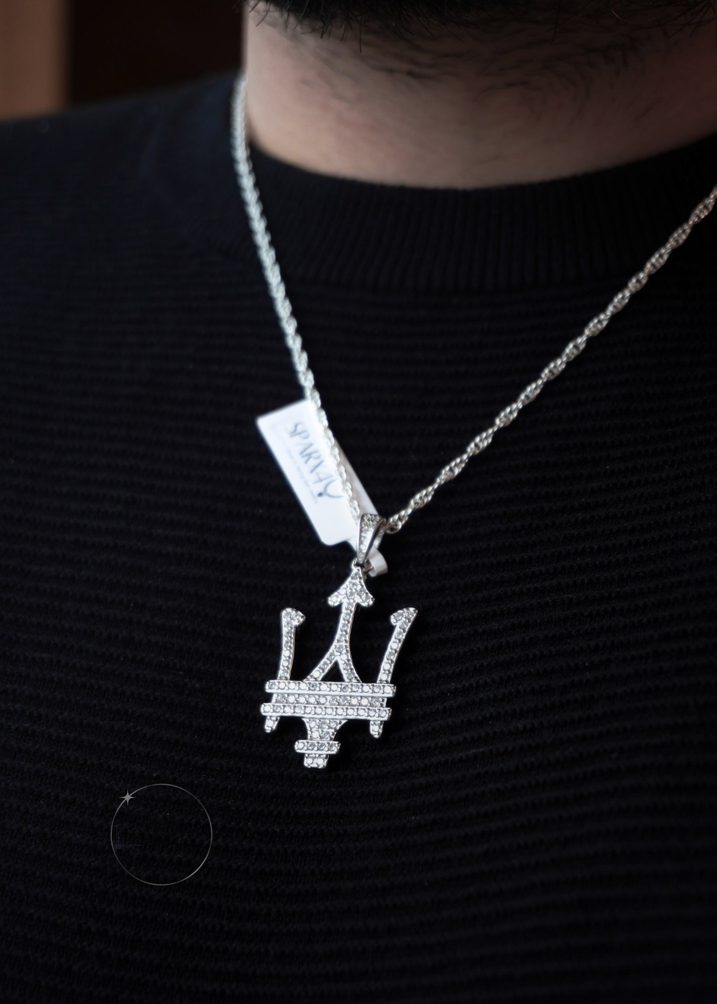 STERLING SILVER DESIGNER M@SERATI PENDANT
