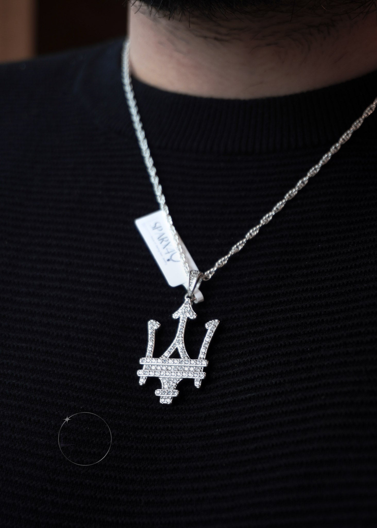 STERLING SILVER DESIGNER M@SERATI PENDANT