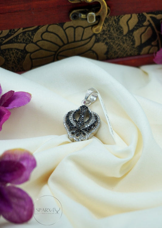 Silver CZ Khanda Pendant