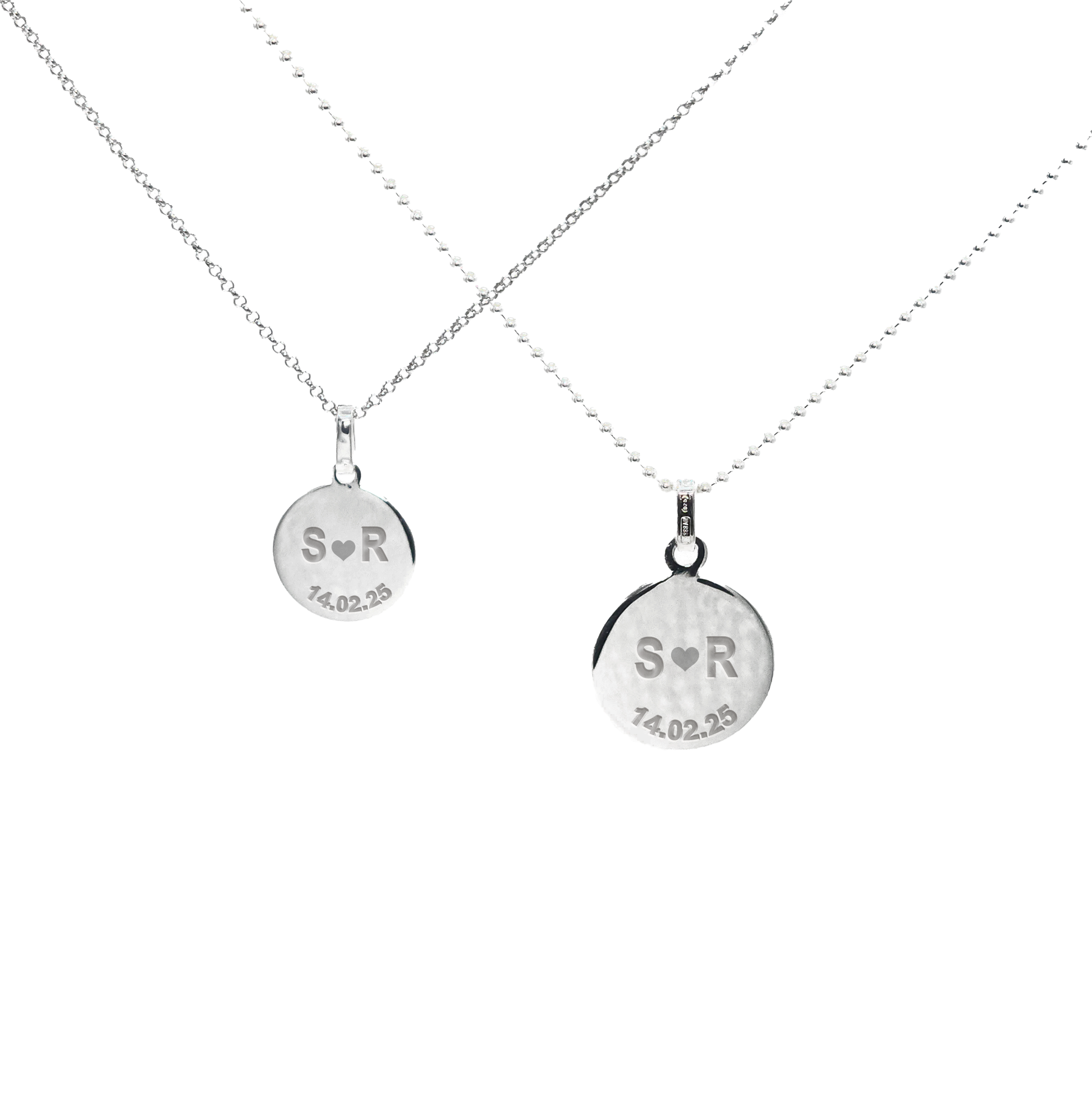 Couple silver pendant set