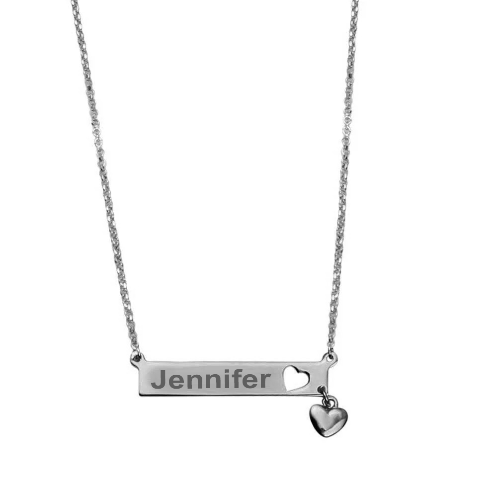 Heart Bar Necklace SIlver