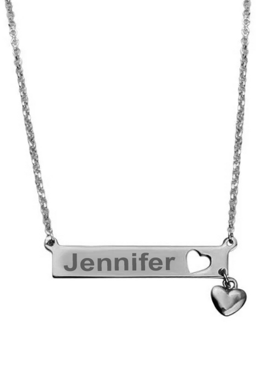 Heart Bar Necklace SIlver