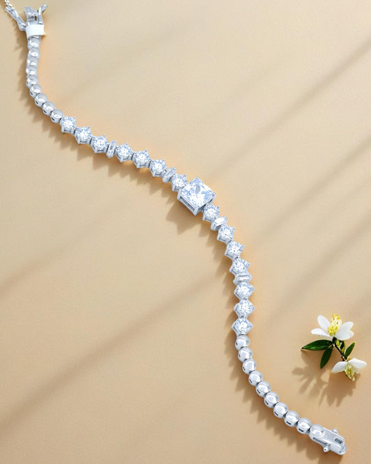 PRINCESS CUT CZ TENNIS BRACELET