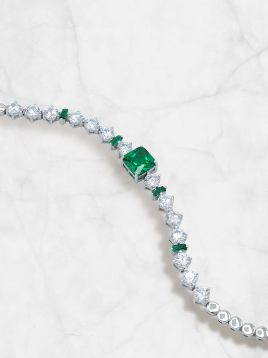 PRINCESS CUT EMERALD TENNIS BRACELET