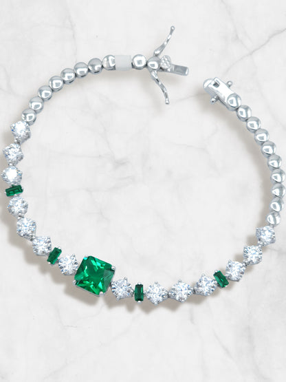 PRINCESS CUT EMERALD TENNIS BRACELET