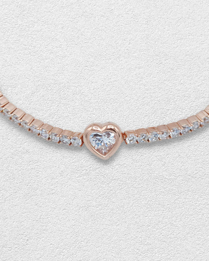 HEART CZ TENNIS BRACELET