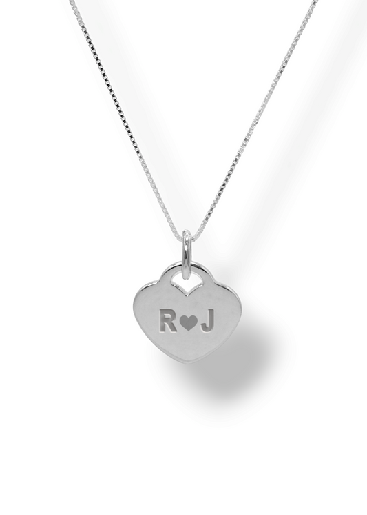 couple name silver pendant