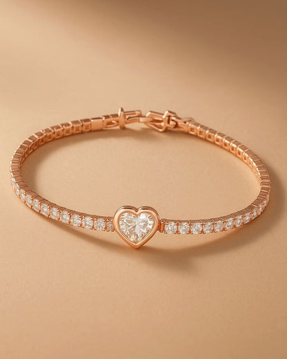 HEART CZ TENNIS BRACELET