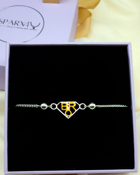 Rakhi Bracelet with 'BRO' text in a box